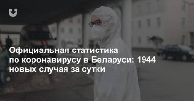 Официальная статистика по коронавирусу в Беларуси: 1944 новых случая за сутки