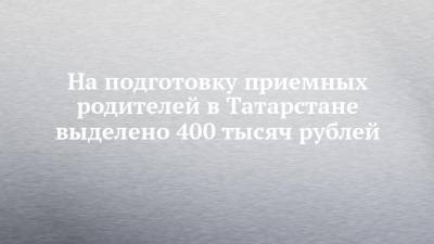 На подготовку приемных родителей в Татарстане выделено 400 тысяч рублей