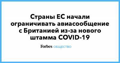 Страны ЕС начали ограничивать авиасообщение с Британией из-за нового штамма COVID-19