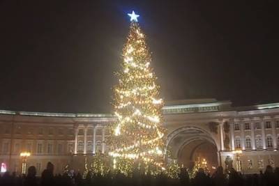 На Дворцовой площади официально зажгли главную елку Петербурга