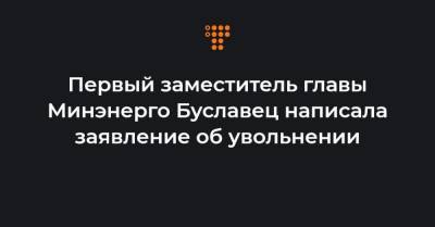 Первый заместитель главы Минэнерго Буславец написала заявление об увольнении