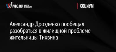 Александр Дрозденко пообещал разобраться в жилищной проблеме жительницы Тихвина