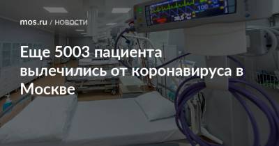 Еще 5003 пациента вылечились от коронавируса в Москве