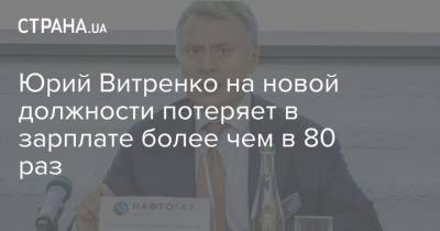 Юрий Витренко на новой должности потеряет в зарплате более чем в 80 раз