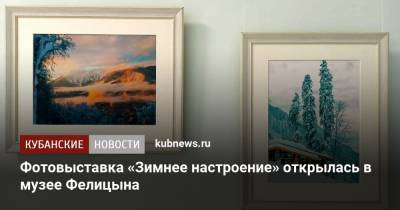 Фотовыставка «Зимнее настроение» открылась в музее Фелицына - kubnews.ru - Краснодар