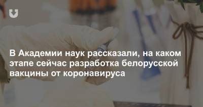 В Академии наук рассказали, на каком этапе сейчас разработка белорусской вакцины от коронавируса