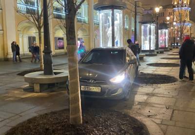 В центре Петербурга водитель протаранил остановку с людьми