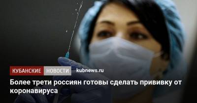 Более трети россиян готовы сделать прививку от коронавируса