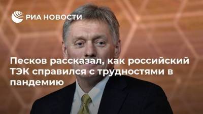 Песков рассказал, как российский ТЭК справился с трудностями в пандемию
