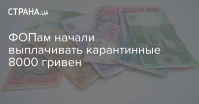 ФОПам начали выплачивать карантинные 8000 гривен