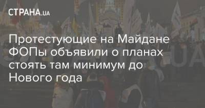 Протестующие на Майдане ФОПы объявили о планах стоять там минимум до Нового года