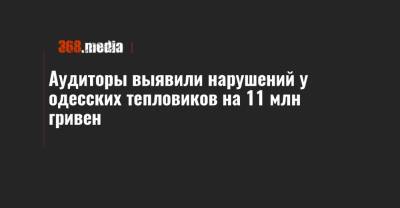 Аудиторы выявили нарушений у одесских тепловиков на 11 млн гривен