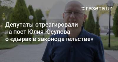 Депутаты отреагировали на пост Юлия Юсупова о «дырах в законодательстве»