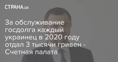 За обслуживание госдолга каждый украинец в 2020 году отдал 3 тысячи гривен - Счетная палата