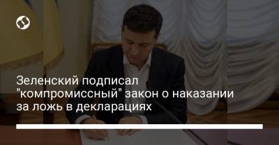 Зеленский подписал "компромиссный" закон о наказании за ложь в декларациях