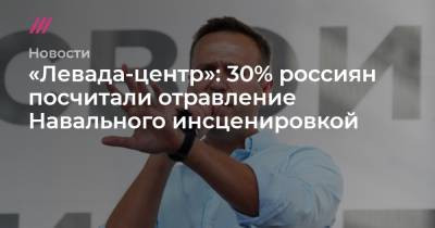 «Левада-центр»: 30% россиян посчитали отравление Навального инсценировкой