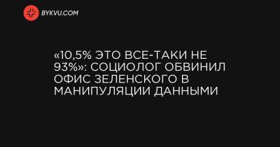 «10,5% это все-таки не 93%»: Социолог обвинил Офис Зеленского в манипуляции данными
