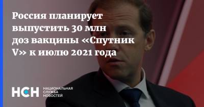 Россия планирует выпустить 30 млн доз вакцины «Спутник V» к июлю 2021 года