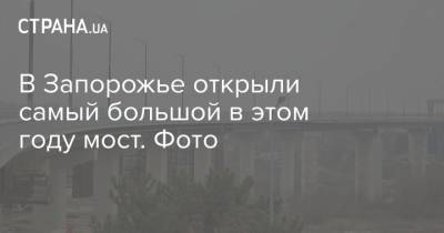 В Запорожье открыли самый большой в этом году мост. Фото