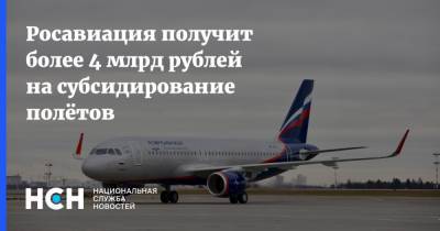Росавиация получит более 4 млрд рублей на субсидирование полётов