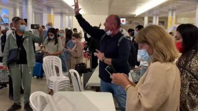 Видео: хаос в Бен-Гурионе, пассажиры отказались ехать в отели коронавируса