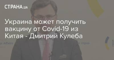 Украина может получить вакцину от Covid-19 из Китая - Дмитрий Кулеба