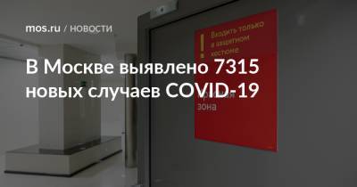 В Москве выявлено 7315 новых случаев COVID-19