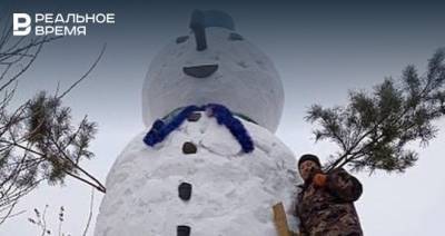 В Татарстане слепили снеговика высотой в шесть метров