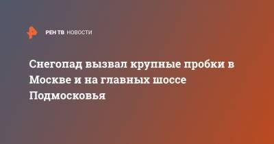 Снегопад вызвал крупные пробки в Москве и на главных шоссе Подмосковья