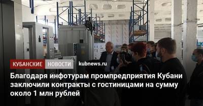 Благодаря инфотурам промпредприятия Кубани заключили контракты с гостиницами на сумму около 1 млн рублей