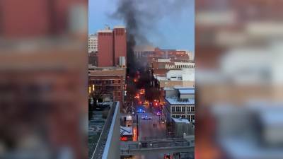 Видео с места взрыва автомобиля в американском Нэшвилле