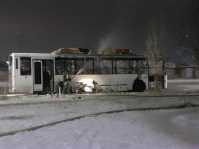 В Елабуге сгорел автобус