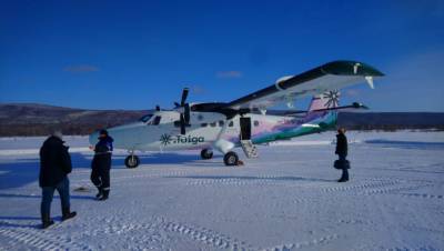 В Александровске-Сахалинском впервые сел самолет "Тайги"