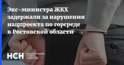 Экс-министра ЖКХ задержали за нарушения нацпроекта по горсреде в Ростовской области