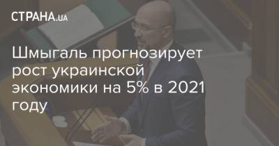 Шмыгаль прогнозирует рост украинской экономики на 5% в 2021 году