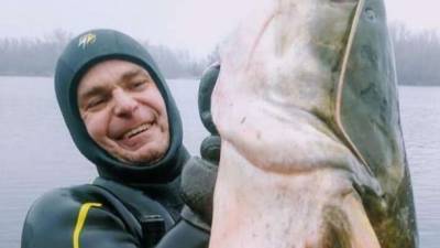 В Днепре рыбак поймал 40-килограммового сома