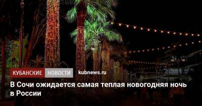 В Сочи ожидается самая теплая новогодняя ночь в России