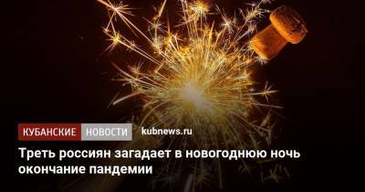 Треть россиян загадает в новогоднюю ночь окончание пандемии