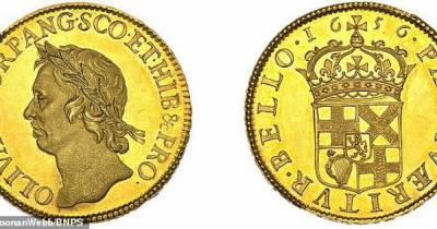 На аукцион выставили один из 12 золотых шиллингов с портретом Оливера Кромвеля