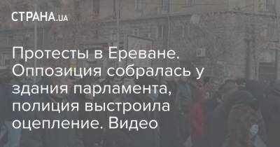 Протесты в Ереване. Оппозиция собралась у здания парламента, полиция выстроила оцепление. Видео
