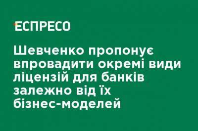 Шевченко предлагает внедрить отдельные виды лицензий для банков в зависимости от их бизнес-моделей