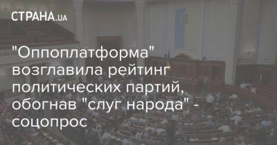Владимир Паниотто - "Оппоплатформа" возглавила рейтинг политических партий, обогнав "слуг народа" - соцопрос - strana.ua - Киев