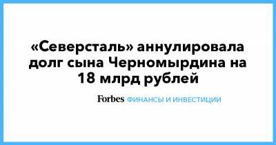 «Северсталь» аннулировала долг сына Черномырдина на 18 млрд рублей