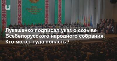 Лукашенко подписал указ о созыве Всебелорусского народного собрания. Кто может туда попасть?