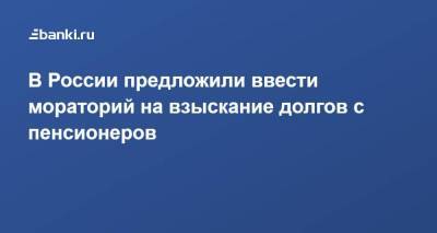 В России предложили ввести мораторий на взыскание долгов с пенсионеров