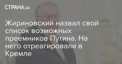 Жириновский назвал свой список возможных преемников Путина. На него отреагировали в Кремле