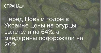 Перед Новым годом в Украине цены на огурцы взлетели на 64%, а мандарины подорожали на 20%