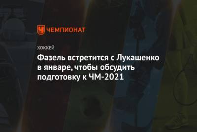 Фазель встретится с Лукашенко в январе, чтобы обсудить подготовку к ЧМ-2021