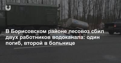 В Борисовском районе лесовоз сбил двух работников водоканала: один погиб, второй в больнице