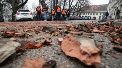 Появилось видео землетрясения в хорватском городе Петриня